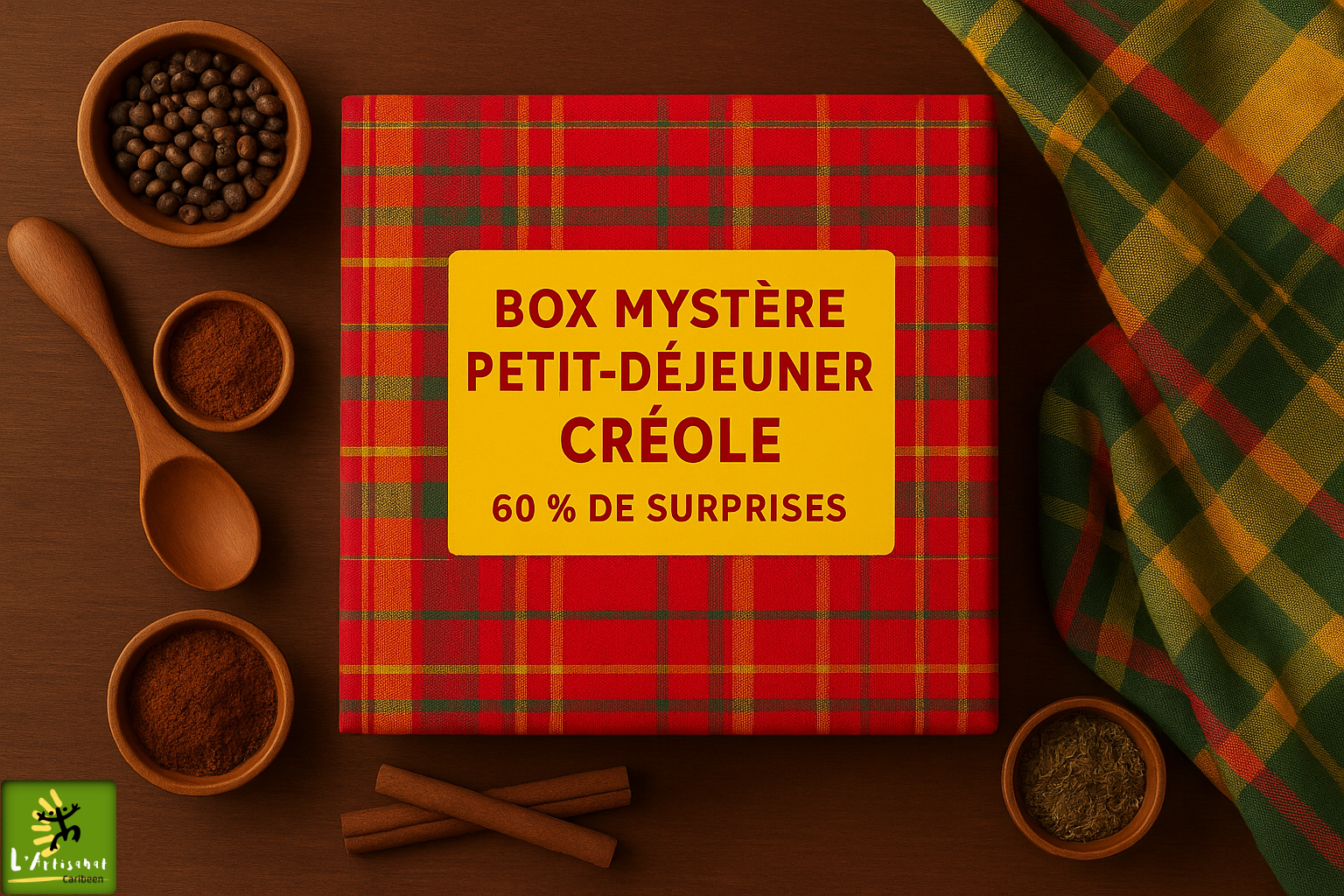 Box Mystère Petit-déjeuner Créole – 60 % de surprises, édition trimestrielle
