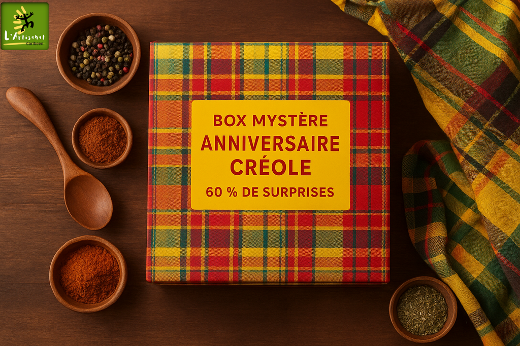 Box Mystère Anniversaire  Créole 60 % de surprises, édition trimestrielle